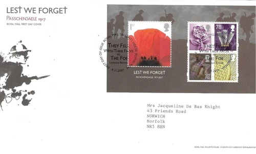 GB Comm/FDC - Lest We Forget - Edinburgh -  2007 (RM989)