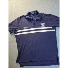 Polo Ralph Lauren Navy Blue RL Tennis Club 381 Bleeker Polo Shirt Mens XL