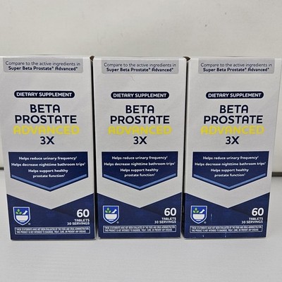 Lot of 3 Beta Prostate Advanced 3x Prostate Support 60 Tablets each Exp 05/05/27