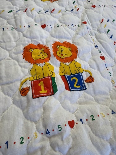 RARE Vintage Teacher's Pets by Cranston PRE QUILTED BABY BLANKET FABRIC 50x44 - Picture 6 of 13