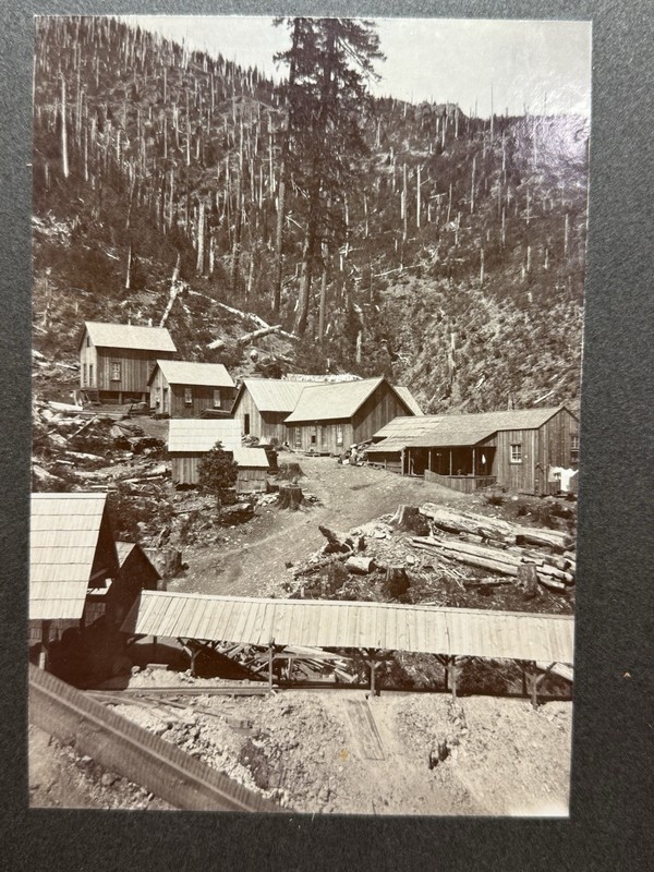 19th Century Original Cabinet Card Photo of a Western Mining Camp