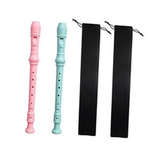 2-Piece Soprano Recorder Instrument for Beginners German Style Pink Light Blue