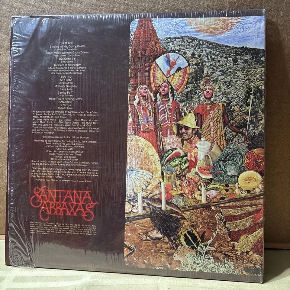 Santana "Abraxas" Vinyl Record LP 1973 Pressing, with Poster NM cover / Shrink! - Image 2 of 4