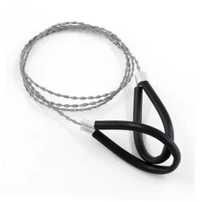  Survival Wire Saw, Heavy Duty Emergency Steel Wire Saw Pocket Size Black