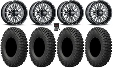 ITP Momentum 15" Wheels Milled 35" MotoCrusher Tires Textron Wildcat XX
