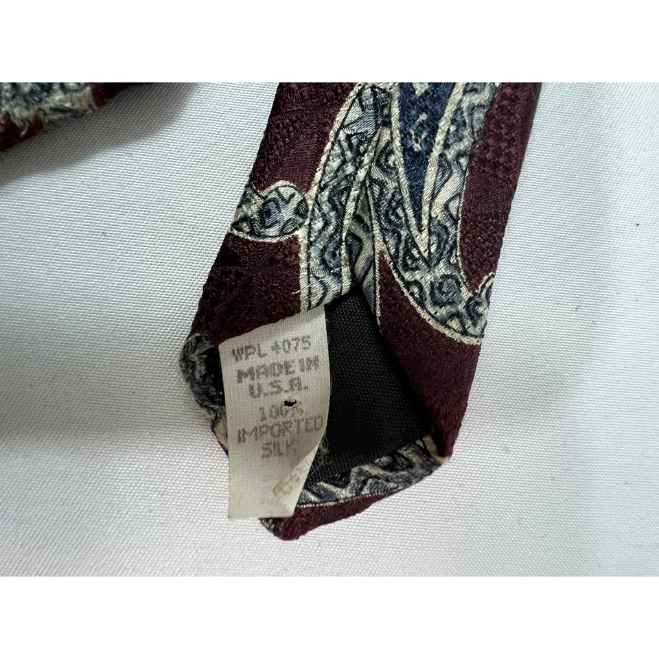 Oscar de la Renta Couture Collection Пейсли 100% Импортный Шелковый Галстук 59"L - Изображение 4 из 4