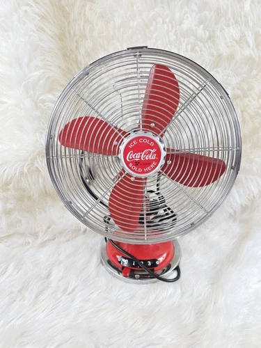 Coca Cola Retro Oscillating 3-Speed Desk Fan - Vintage “2000” Used Once