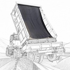 6'X14' Dump Truck Mesh Tarp - Heavy Duty Truck Cover with Pocket Reinforced D...