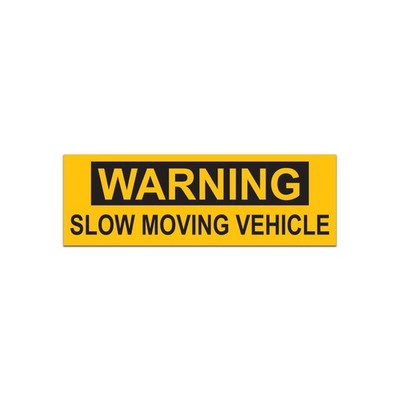 Warning Slow Moving Vehicle Bumper Sticker Decal