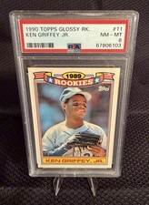 TOPPS 1990 Glossy Rookies Ken Griffey Jr. #11 PSA 8 Seattle Mariners HOF