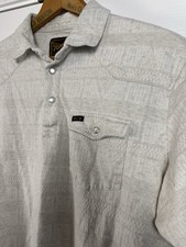 HOWLER BROS Brothers Ranchero Pearl Snap Jacquard Polo Mens Large Jacquard EUC