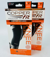 Copper Fit Freedom Knee Compression Sleeve Large 2 Pack