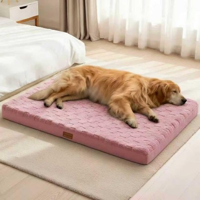 Orthopedic Dog Bed XL 42x28 Waterproof Egg Crate Foam Removable Cover Pink