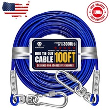 Tie Out Cable for Large Dog, 100ft Dog Runner for Yard, 30/40/50ft Run Leash ...