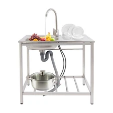 29.52*15.74*29.52in Kitchen Sink Stainless Steel Kitchen Sink Freestanding Sink