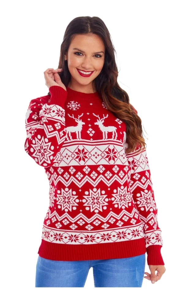 Mens Womens  Christmas Jumper Unisex Family Knit Sweater Ladies Xmas Novelty - Image 2 of 4