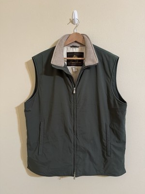 Loro Piana Storm System Twenty K Nylon Vest Cotton Cashmere Lined Green XXL