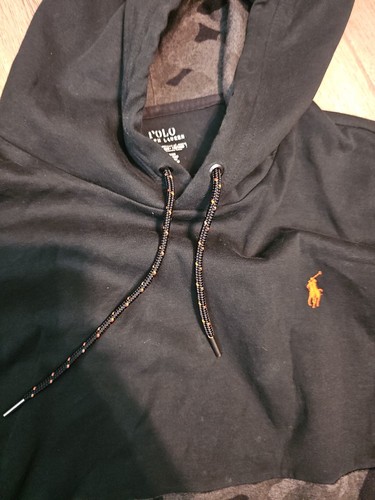 Polo Ralph Lauren RL67 nera antracite mimetica doppia maglia felpa con cappuccio uomo 2XL usata in ottime condizioni rara - Foto 6 di 24