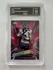 🔥 2024 Topps Chrome Bo Nix Future Stars Pink Refractor RC GMA 10 🔥