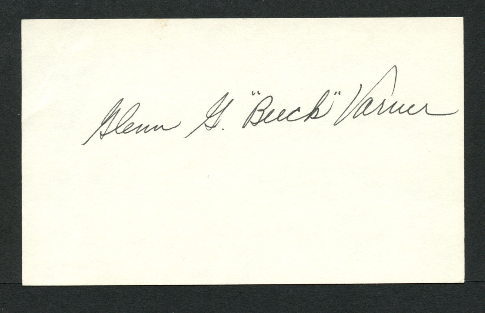Glen Buck Varner d2000 signed autograph 3x5 Index Card Baseball Player ...