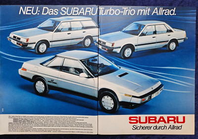 Subaru Turbp Trio, XT, Sedan, Super Station, originale Werbung aus 1985