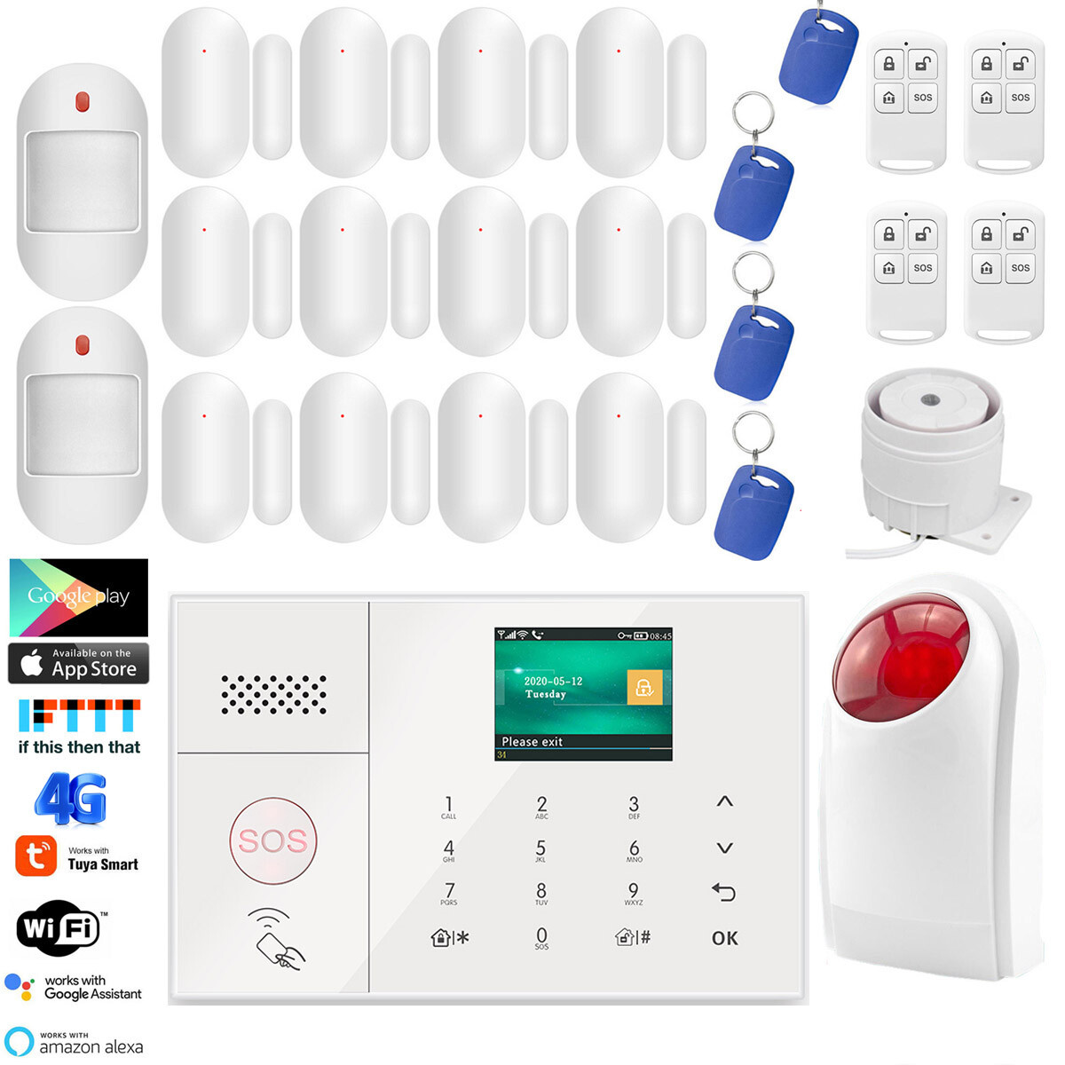X59 WiFi 4G GSM Tuya Smart Home Security Alarm System with RFID