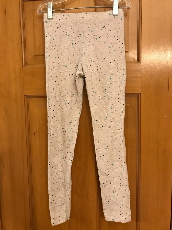 EUC Girls' Size 8 Old Navy Light Gray Leggings with Dots