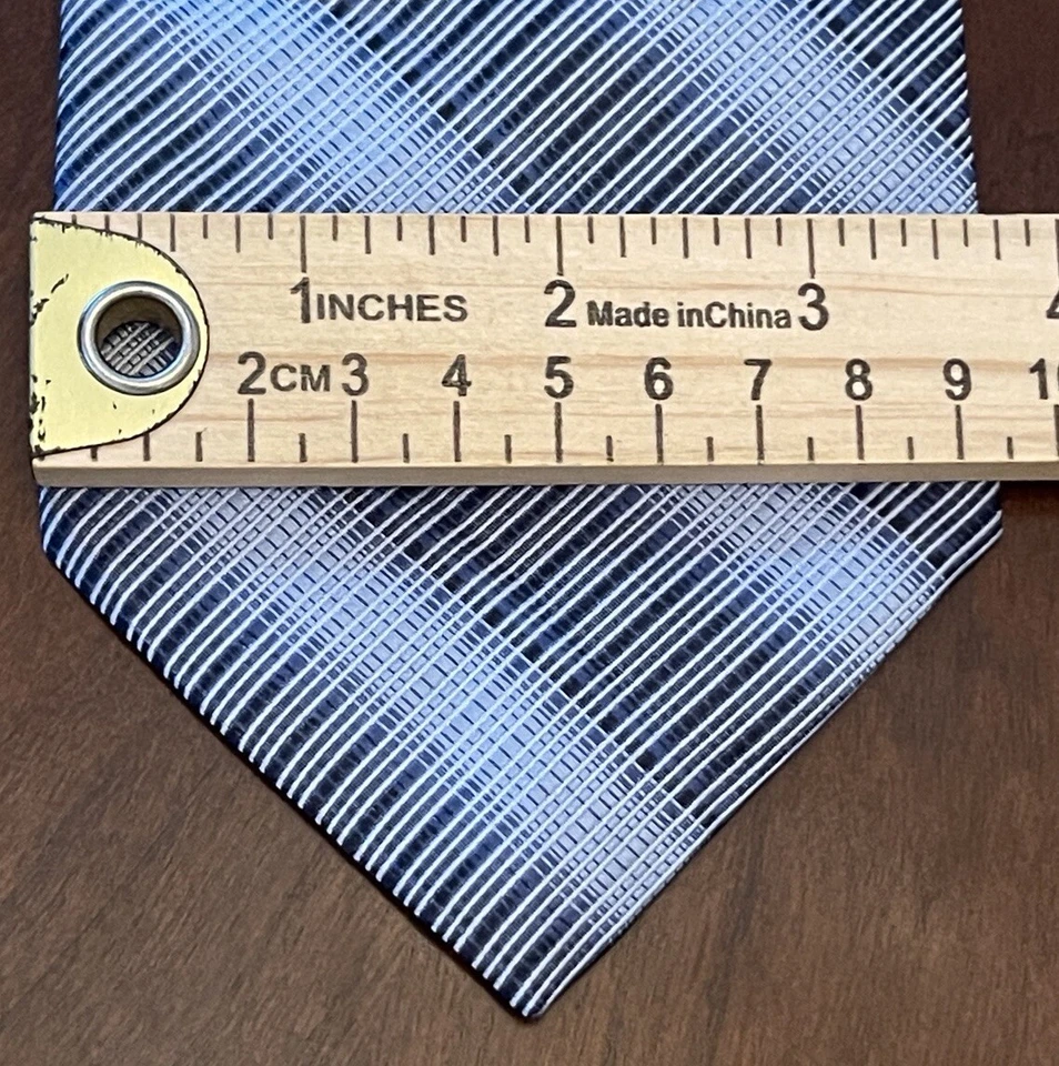 Corbata de cuello Bruno Piattelli azul hecha a mano 100 % seda para hombre Foto 4 de 4