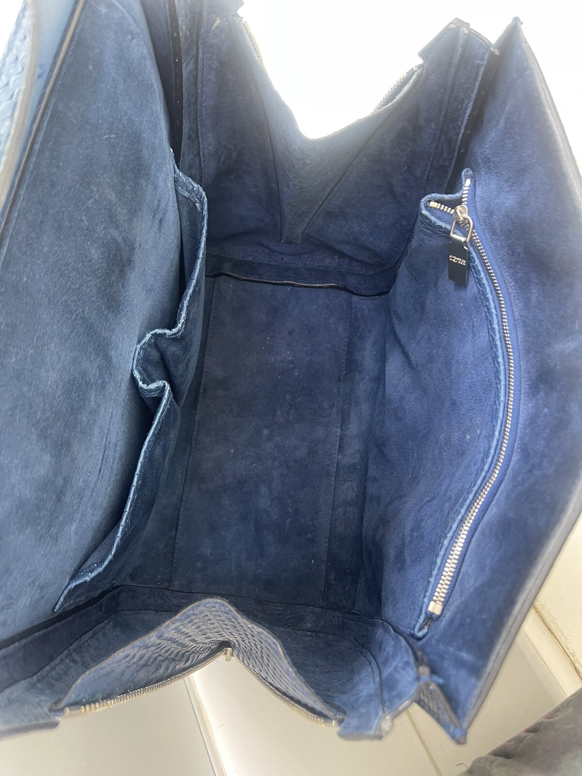 Alexander McQueen Navy Blue Python Leather Heroin… - image 5