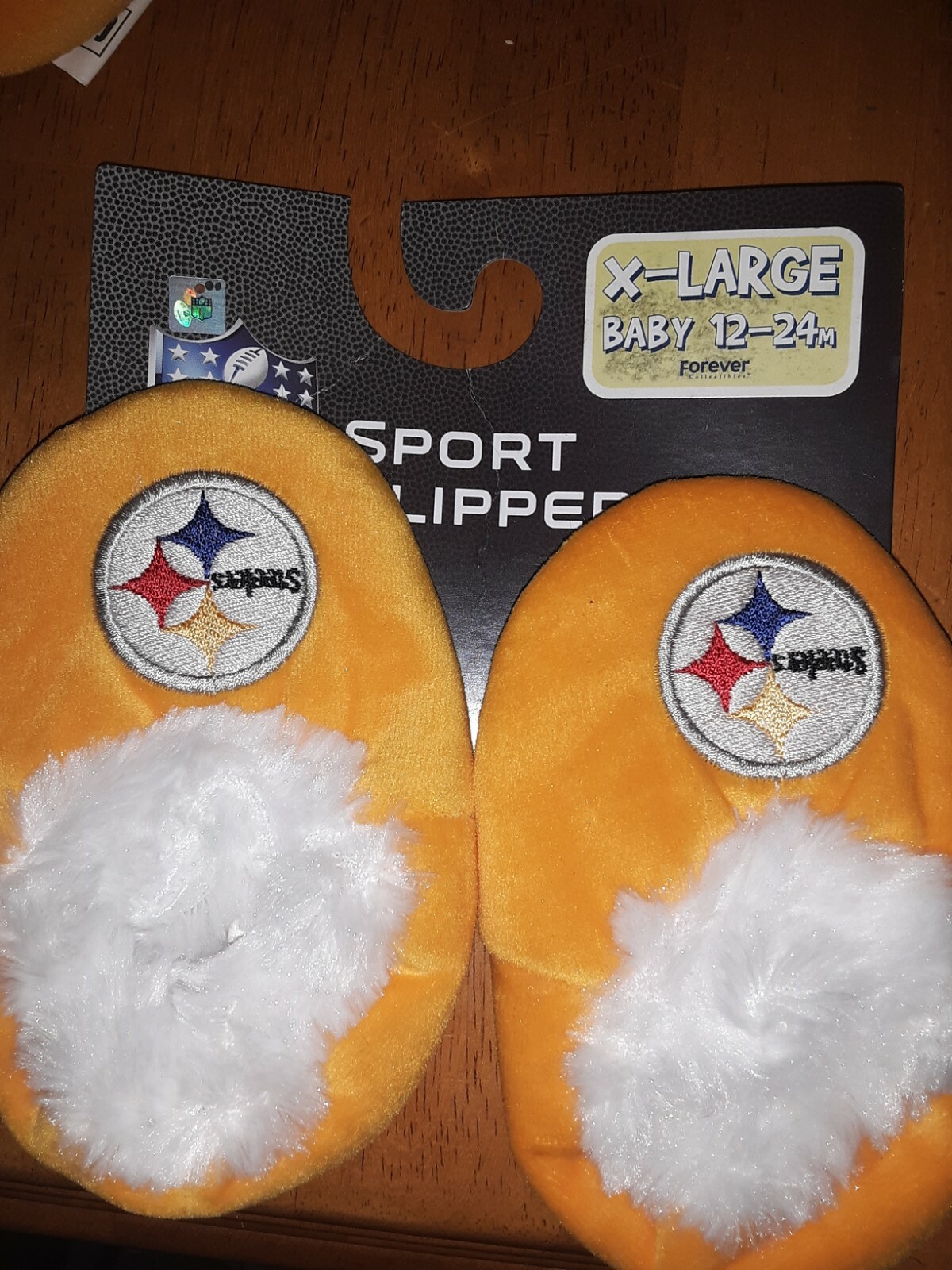 PITTSBURGH STEELERS BABY SLIPPERS FOREVER COLLECTIBLES 12-24 MOS xl bag334
