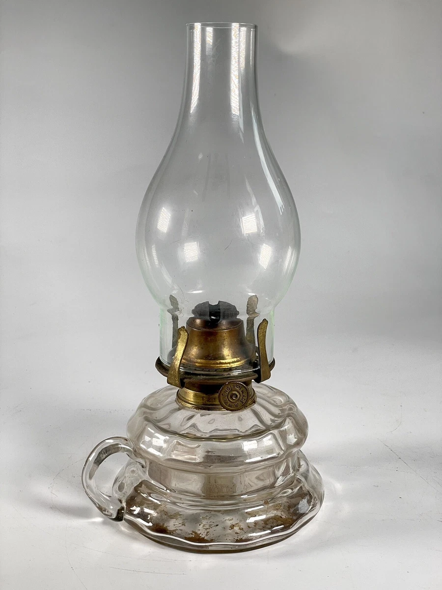 Antique Oil Lamp With Handle Joseph Ray Liverpool 3 4