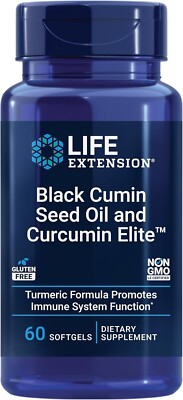 Life Extension Black Cumin Seed Oil and Curcumin Elite 60 Softgels