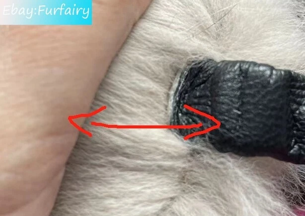 Orejeras de piel de zorro real ultragrandes de invierno oreja oreja manguito soporte de cuero Foto 3 de 4