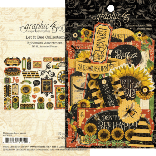 GRAPHIC 45 "LET IT BEE" BUNDLE 12X12, 8X8 EMBELLISHMENTS RETIRED SCRAPJACK'S - Picture 6 of 17