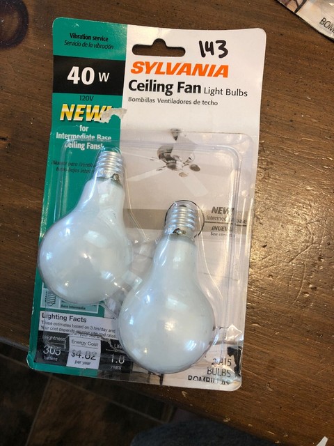 Syl Ceiling Fan Bulb 40W Wht,Size 2CT, Syl Ceiling Fan ...