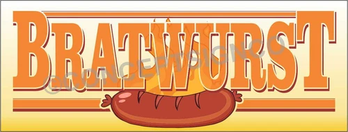 2'X5' BRATWURST BANNER Outdoor Sign Hot Beer Brats Polish Dogs German Sausage