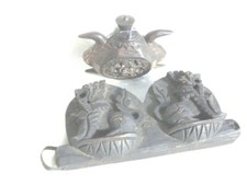 Asien /China /Tibet . Alte Schnupf-Tabak-Pulver - Flasche , Pulver- Dose. Holz .