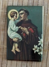 Hand Mirror w/Image of St. Anthony Holding A Young Jesus In Arms *VINTAGE*RARE*