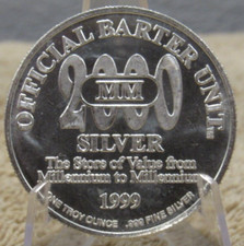 2000 Y2K Millennium 1 Troy Oz .999 Fine Silver Round 108.76 per troy oz