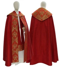 Red Gothic Cope with stole Vestment Capa pluvial Roja Piviale Rosso K060C25