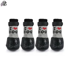Anti-Slip Dog Socks 2 Pairs with Straps Soft Comfortable Pet Paw Protectors