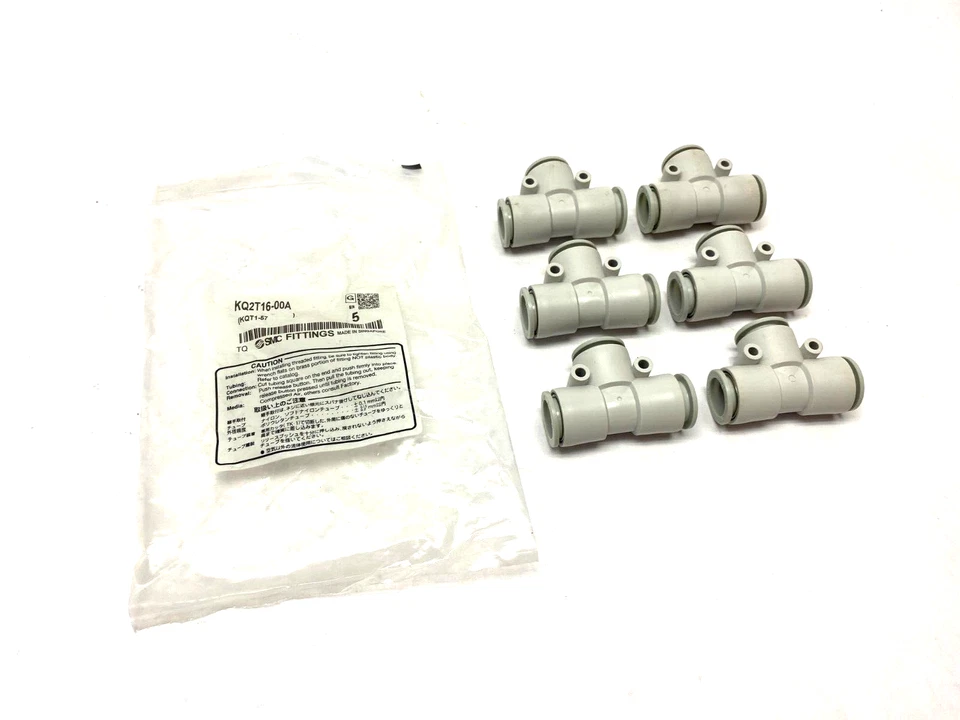 SMC KQ2T16-00A Push-to-Connect Union Tee Fitting 16mm Light Gray PKG OF 6 - Image 2 of 4