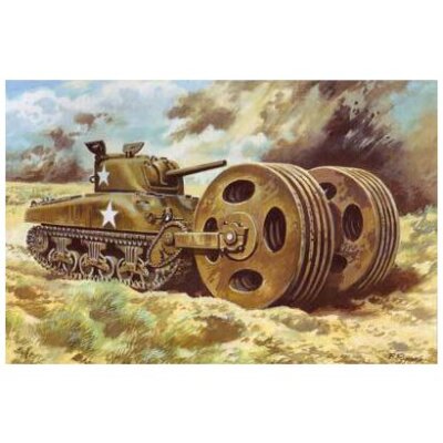 UNIMODEL UU72221 [ausgestattet mit M4A1 Sherman T1E3 Minenräumwalze].