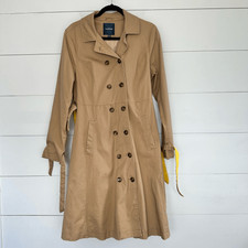 Modcloth Women’s Khaki Large Belted Trench Coat Nwot