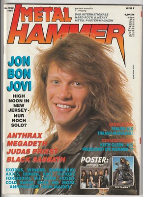   METAL HAMMER #17/1990 Jon Bon Jovi/Anthrax/Axxis ohne Poster MUSIK-MAGAZIN TOP