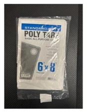 6 x 8 ft. WHITE Poly Tarp Canopy Tent Shelter Water UV Resistant Cover 3.5 mil