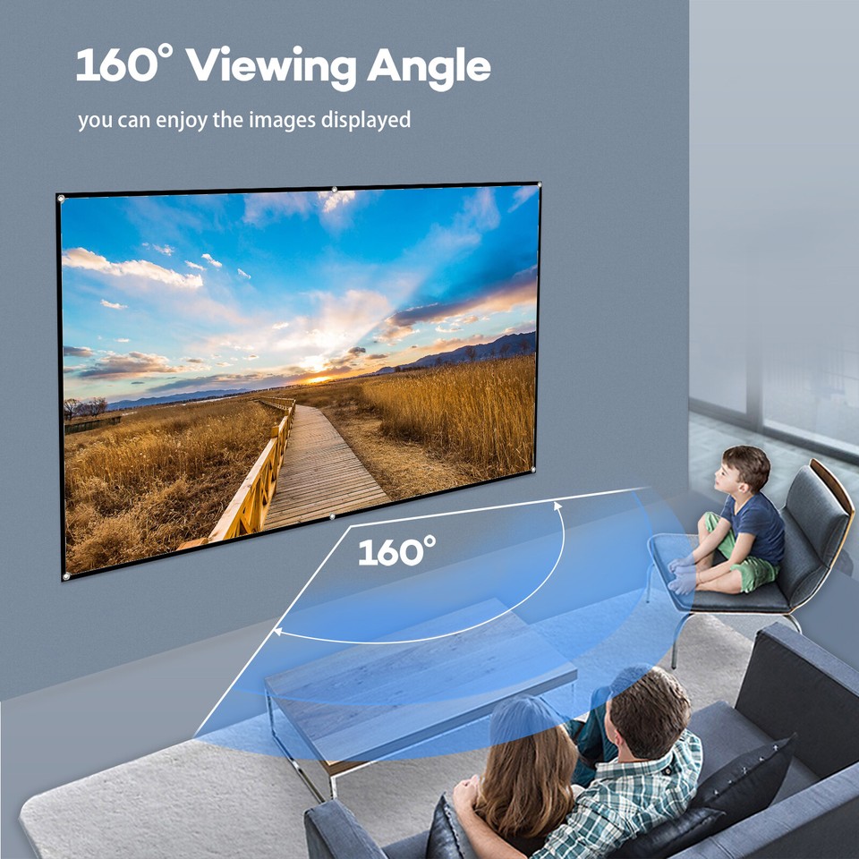 80inch Portable Projector Screen 169 Projection Screen Foldable K5G3