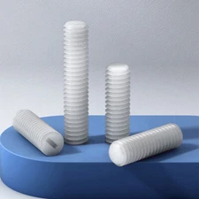 Nylon Plastic Slotted Drive Cup Flat Point Grub Set Screw Blot White M4 M5 M6 M8