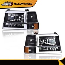 Fit For 1992-1996 F150 F250 F350 Bronco Dual Led Drl Headlights Bumper Lamps New Fit For 1992-1996 F150 F250 F350 Bronco Dual Led Drl Headlights Bumper Lamps New