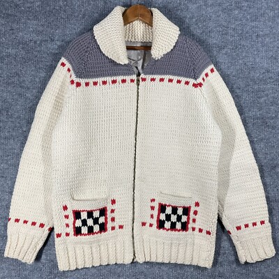 VINTAGE 50s Rockabilly Cowichan Sweater Size XL Mack Truck VINTAGE 50s Rockabilly Cowichan Sweater Size XL Mack Truck